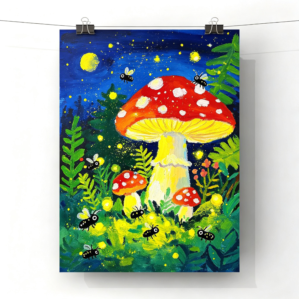 少儿美术学员作品：夜晚森林